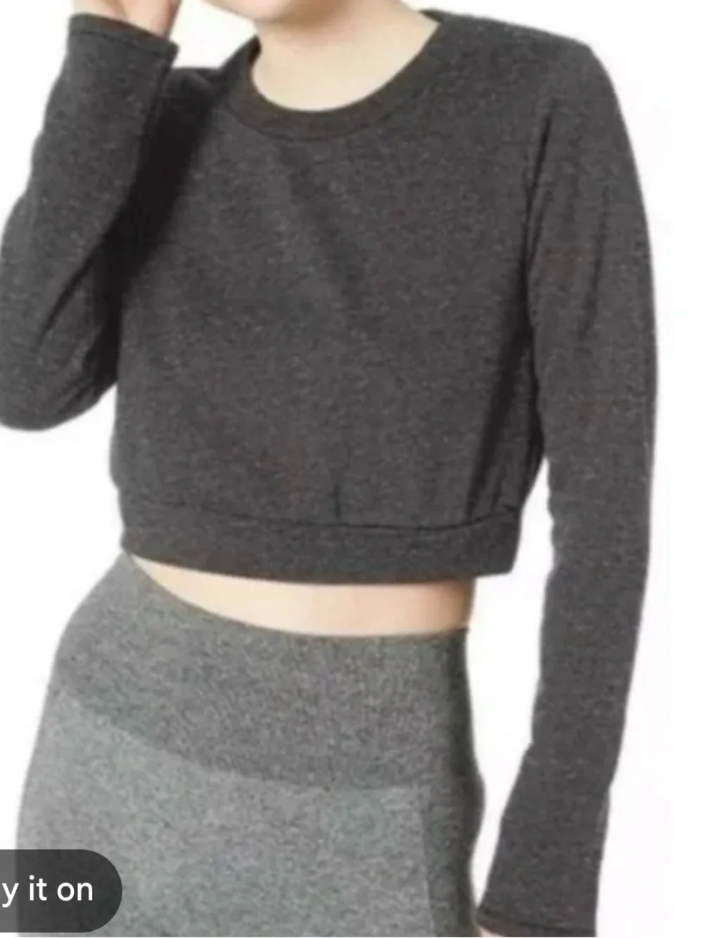 ALO Yoga womens gray elite cropped sweatshirt